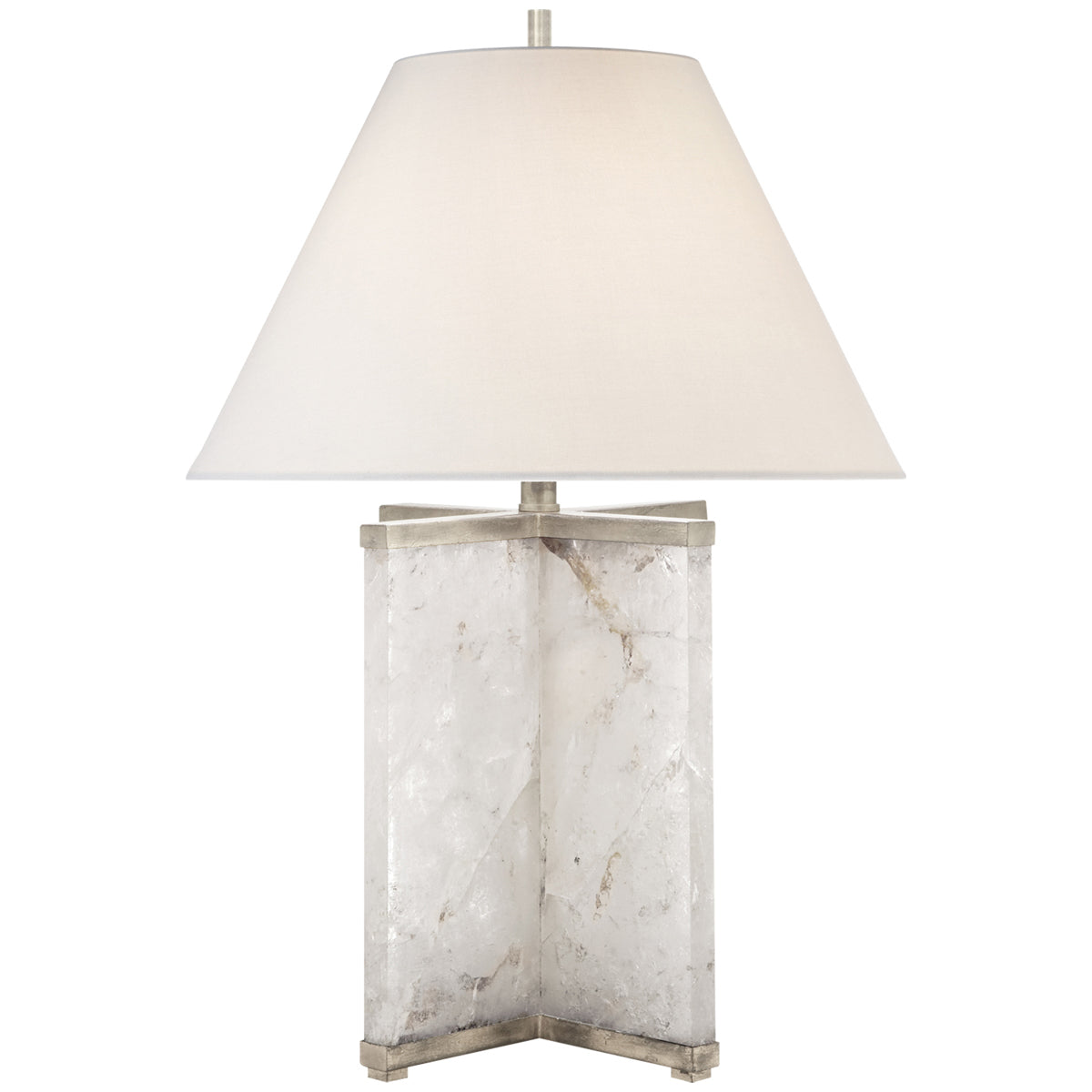 Visual Comfort Cameron Quartz Table Lamp with Linen Shade