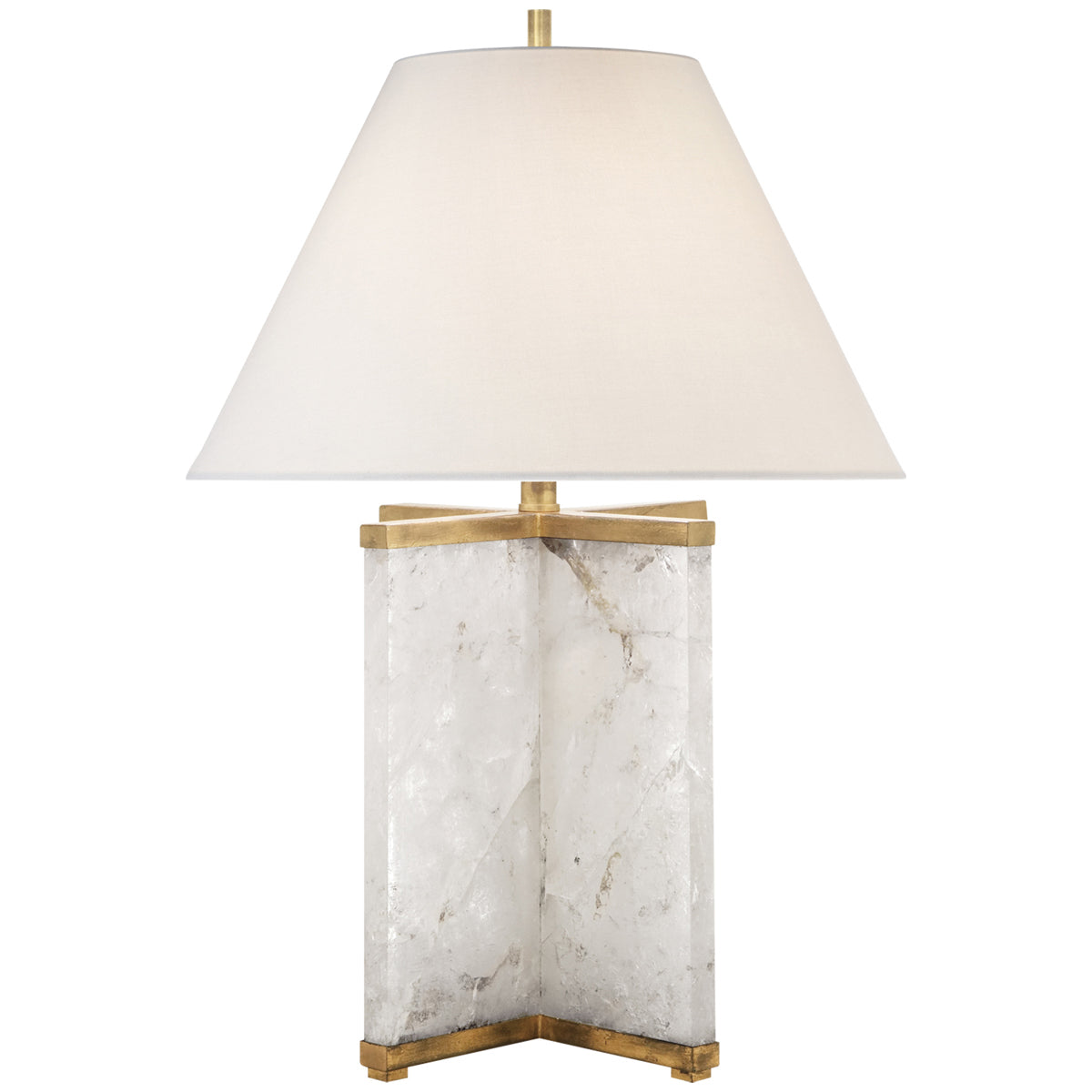 Visual Comfort Cameron Quartz Table Lamp with Linen Shade