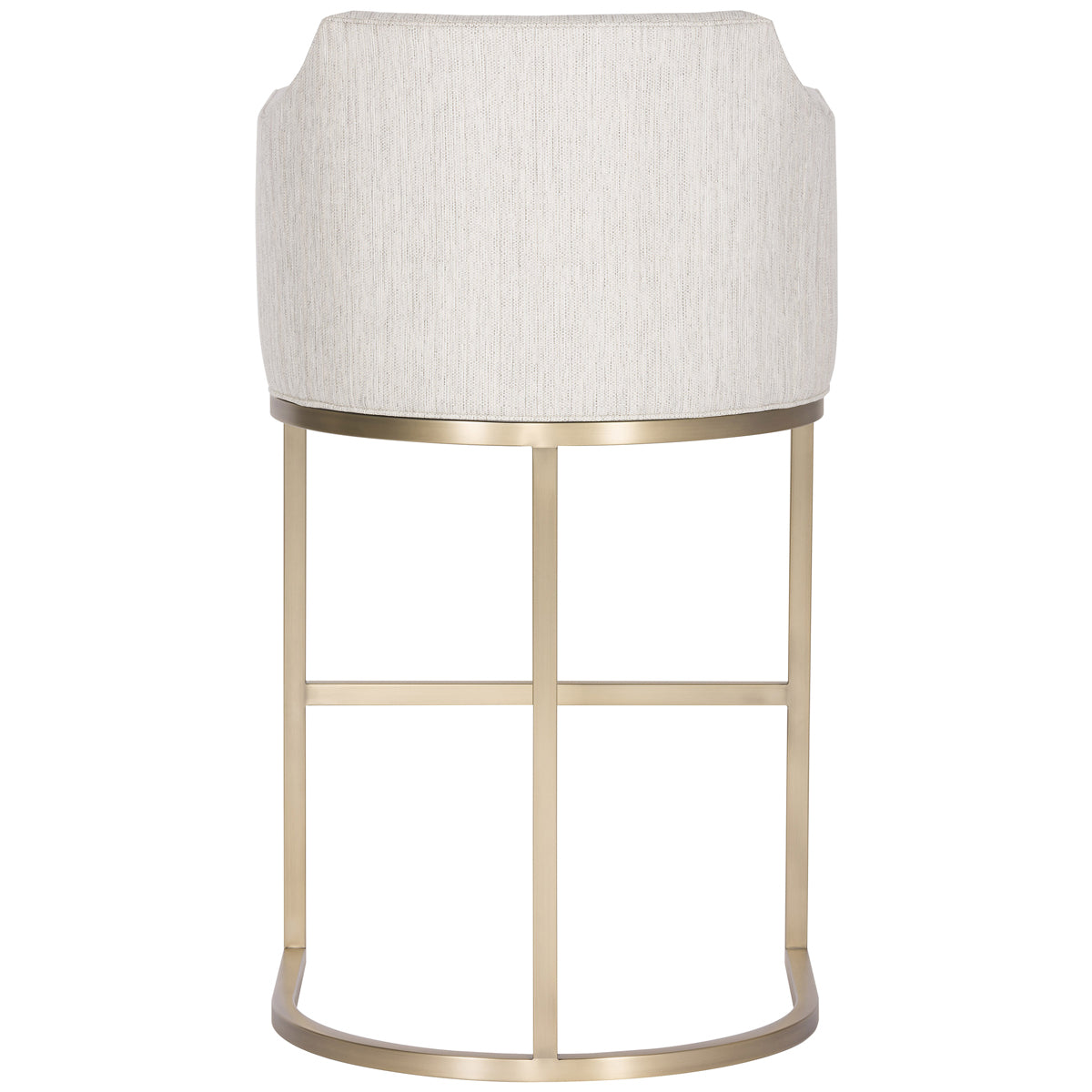 Vanguard Furniture Stocked Barstool with Satin Brass Metal Barrel Base