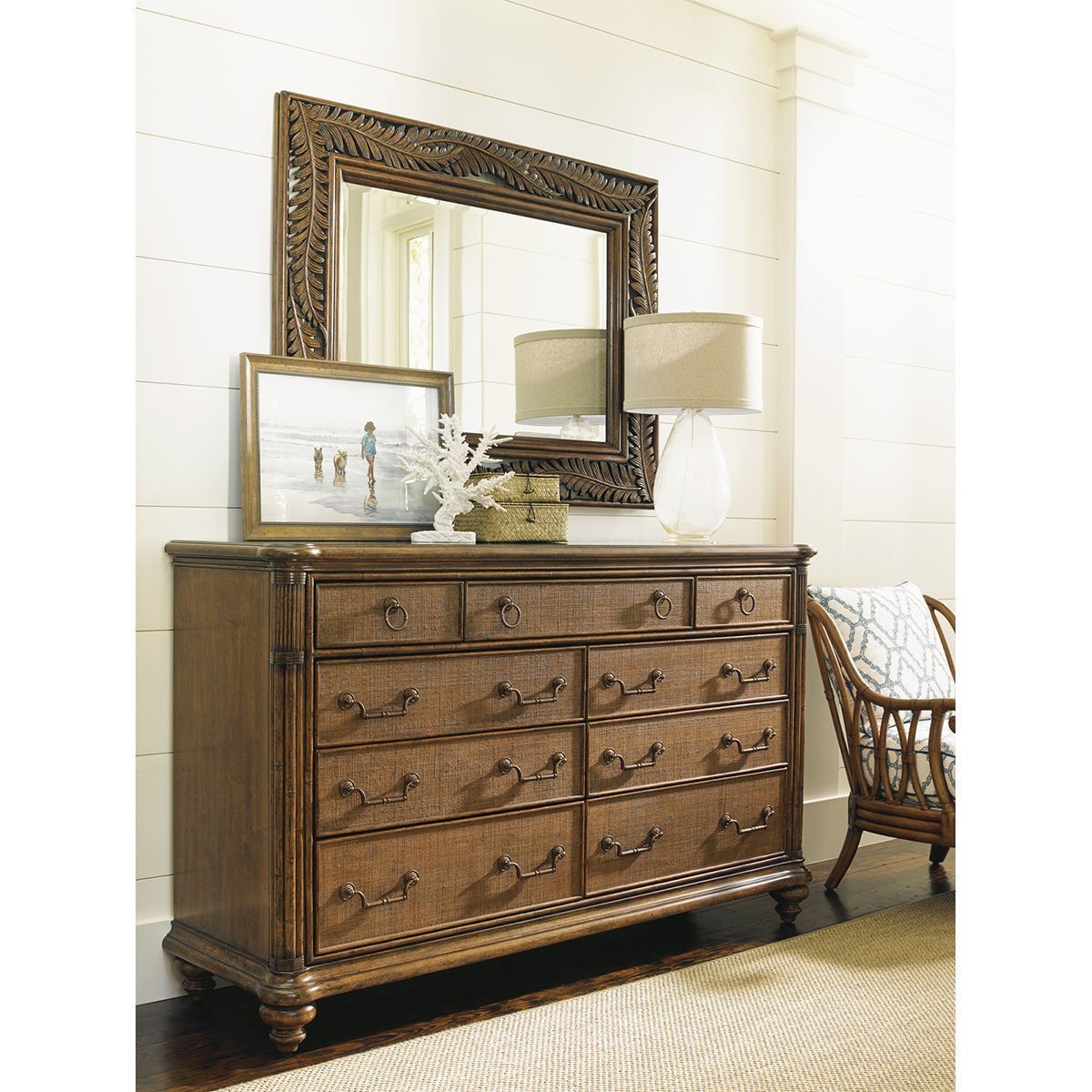 Tommy Bahama Bali Hai Medium Brown Costa Sera Triple Dresser