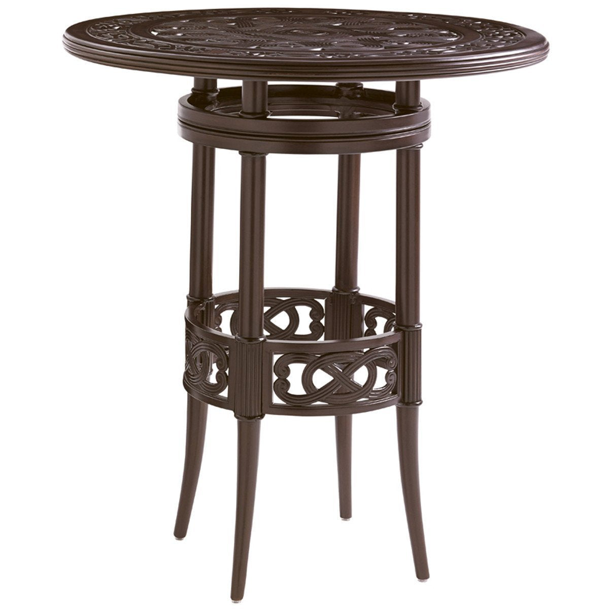 Tommy Bahama Royal Kahala Black Sands Round High/Low Bistro Bar Table