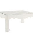 Tommy Bahama Ivory Key Cassava Cocktail Table with Glass Insert