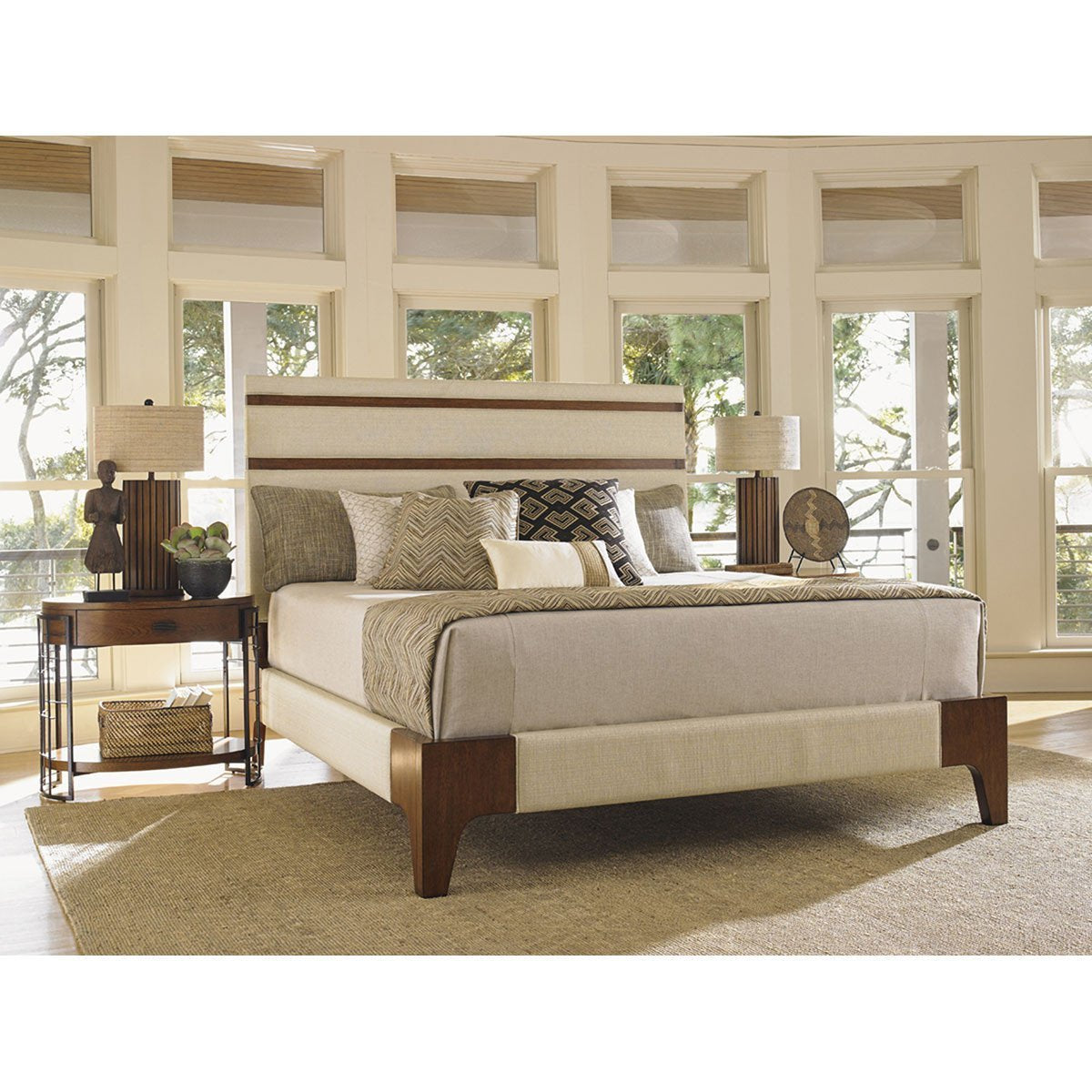 Tommy Bahama Island Fusion Mandarin Upholstered Panel Bed