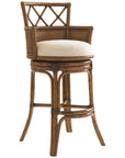 Tommy Bahama Bali Hai Medium Brown Kamala Bay Swivel Bar Stool