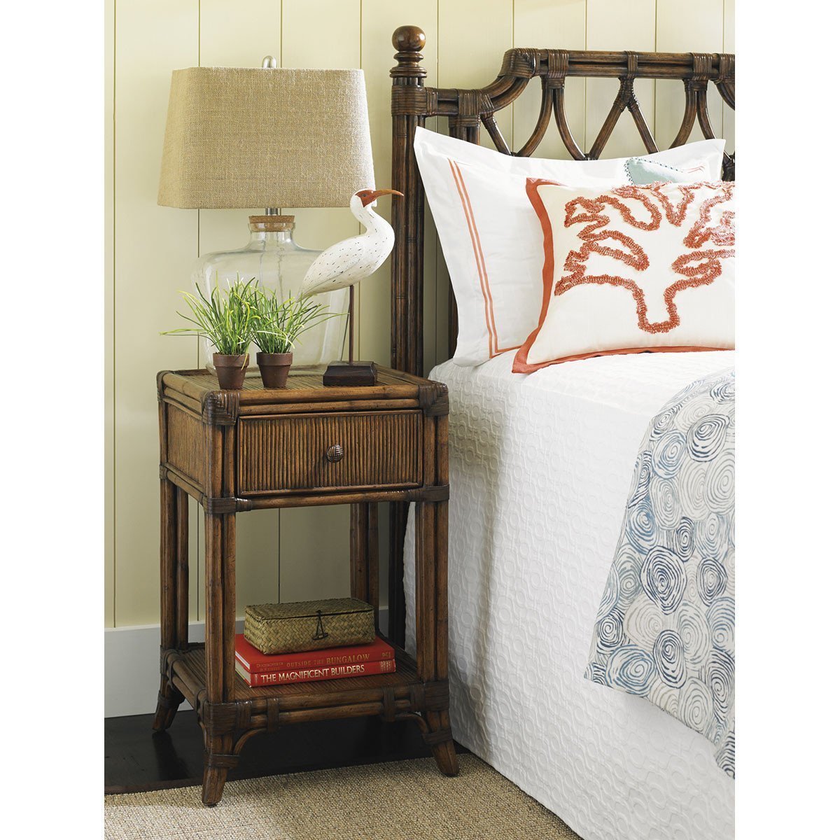 Tommy Bahama Bali Hai Medium Brown Del Sol Bedside Table