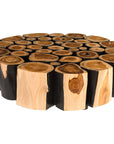 Phillips Collection Boscage Round Coffee Table on Black Metal Legs