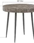 Phillips Collection Crosscut Gray Stone Side Table, Forged Legs