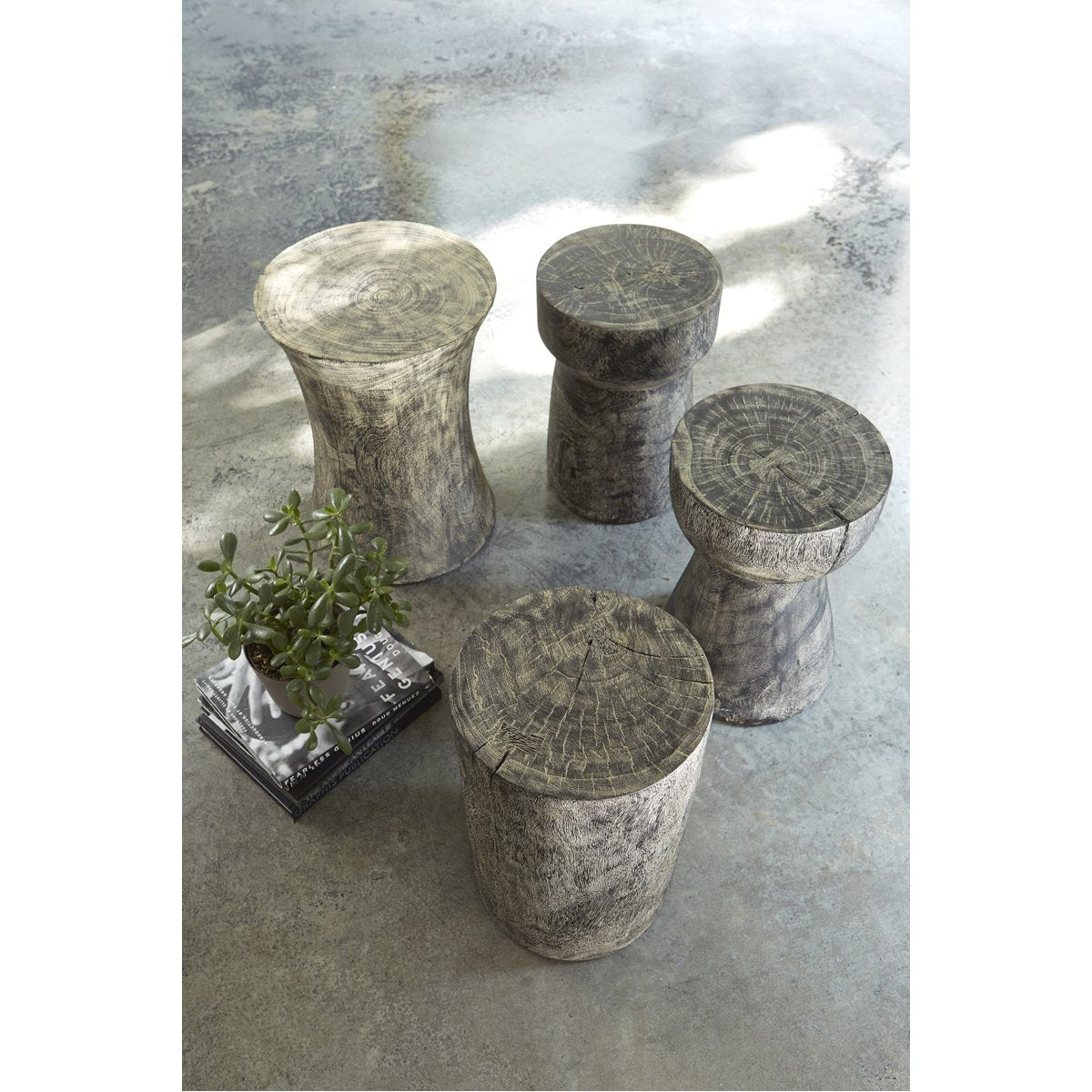 Phillips Collection Drum Stool, Gray Stone