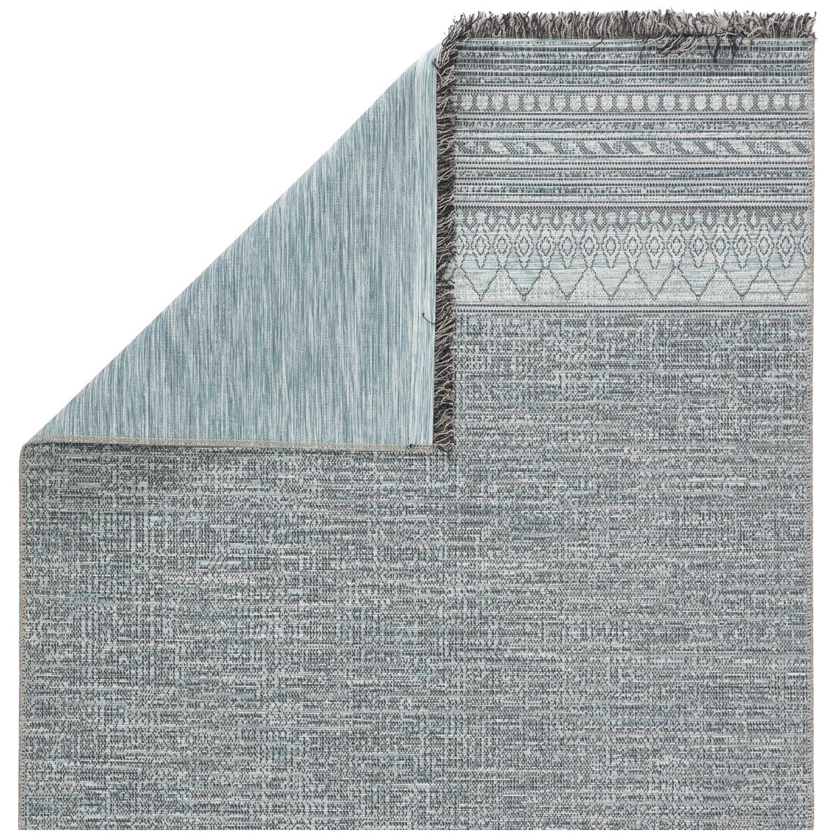 Jaipur Tikal Rao Border Geometric Gray Light Blue TKL07 Rug