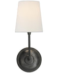 Visual Comfort Vendome Single Sconce with Linen Shade