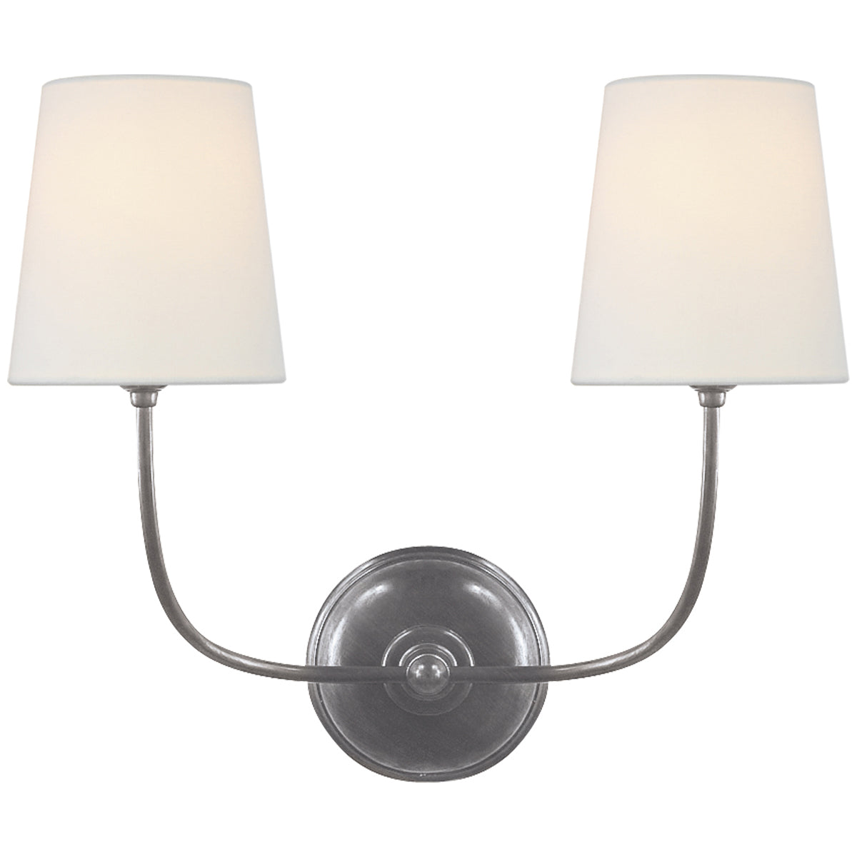 Visual Comfort Vendome Double Sconce with Linen Shade