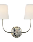 Visual Comfort Vendome Double Sconce with Linen Shade