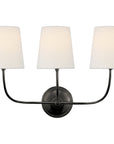 Visual Comfort Vendome Triple Sconce with Linen Shade