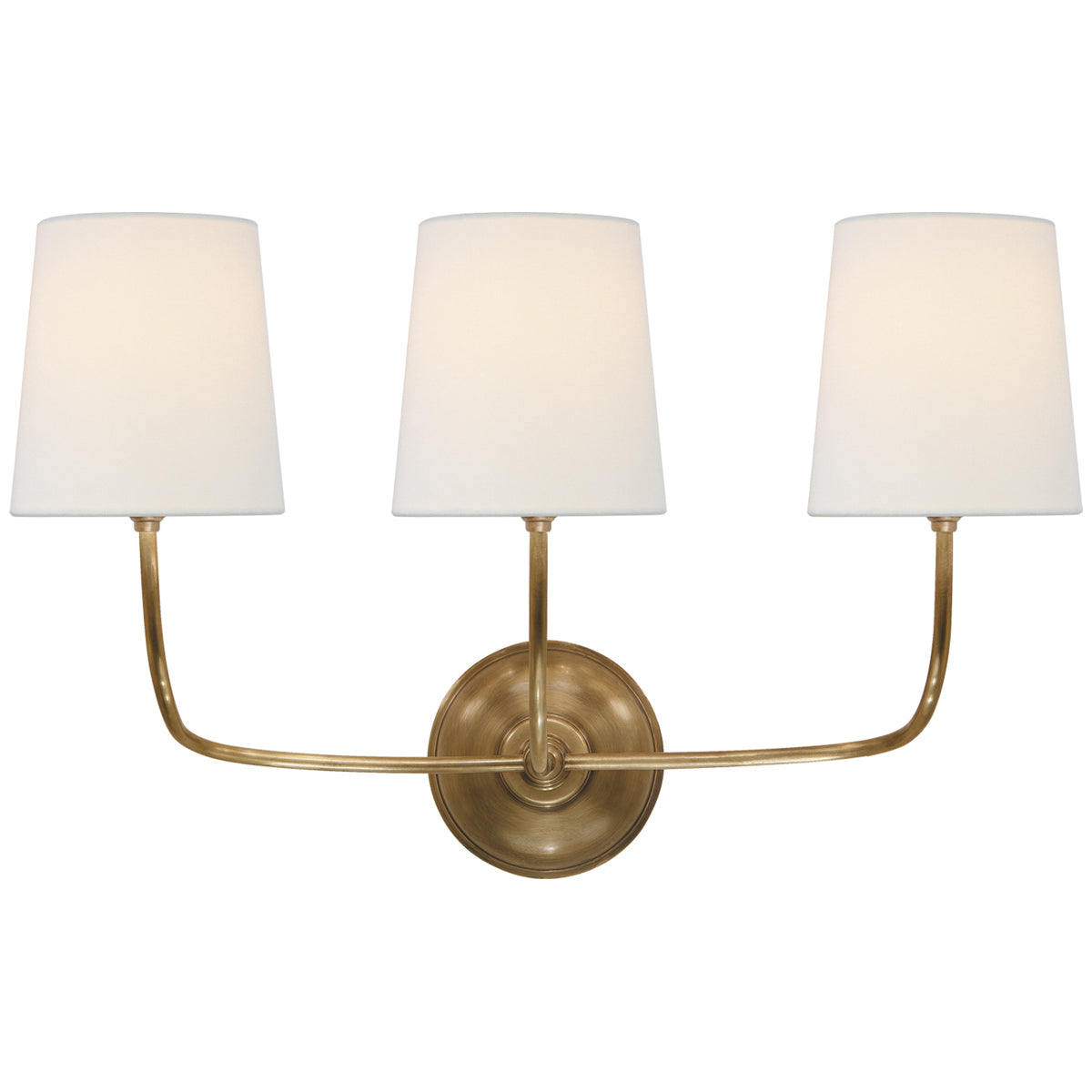 Visual Comfort Vendome Triple Sconce with Linen Shade