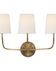 Visual Comfort Vendome Triple Sconce with Linen Shade