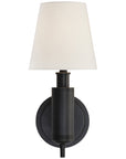 Visual Comfort Longacre Sconce with Linen Shade