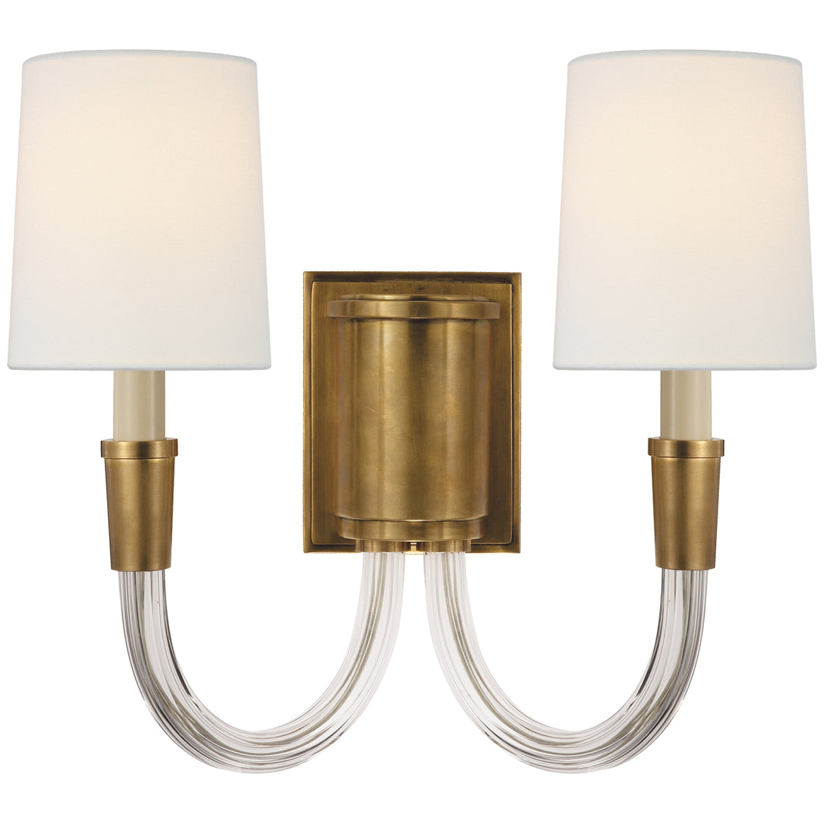 Visual Comfort Vivian Double Sconce with Linen Shade