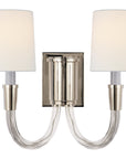 Visual Comfort Vivian Double Sconce with Linen Shade