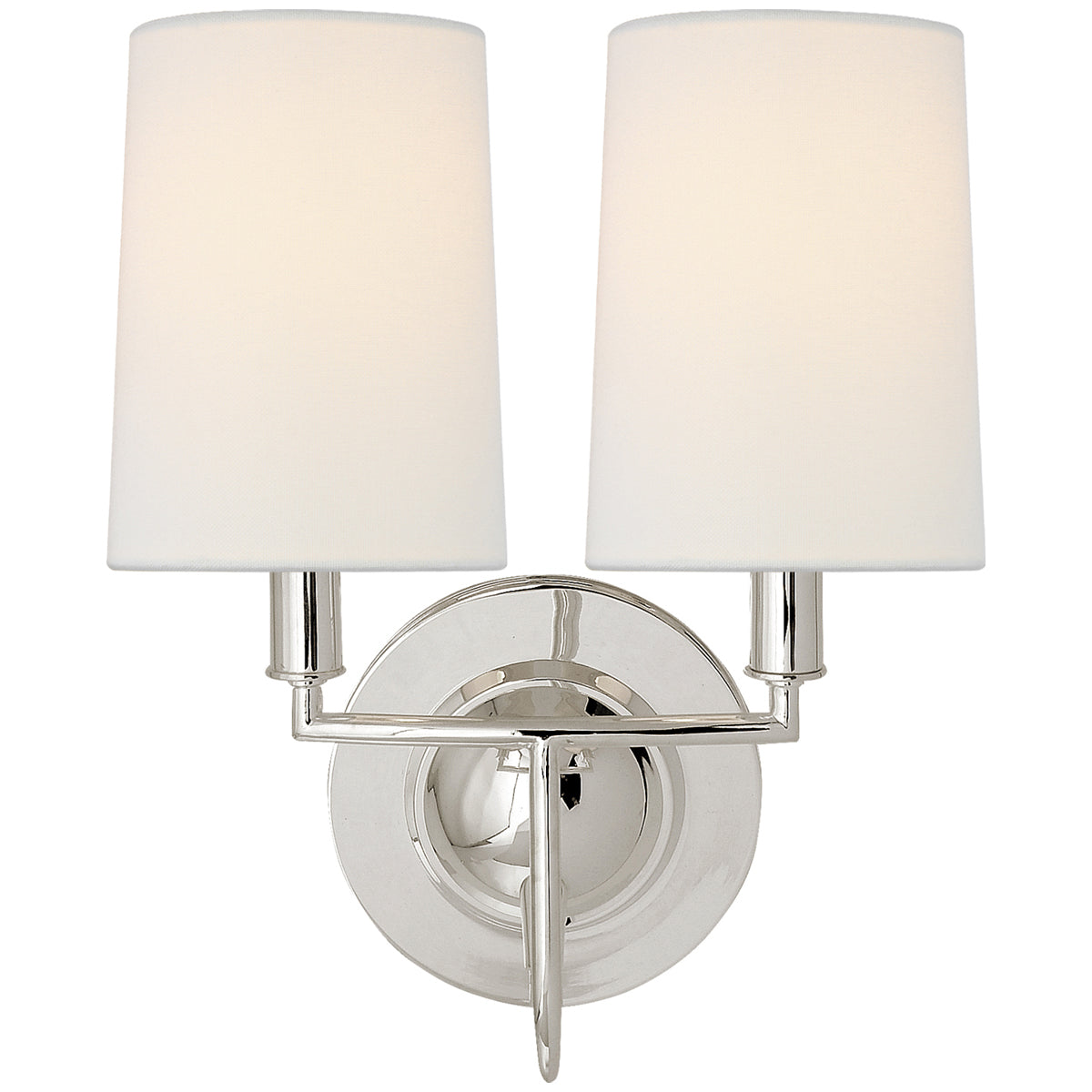 Visual Comfort Elkins Double Sconce with Linen Shade