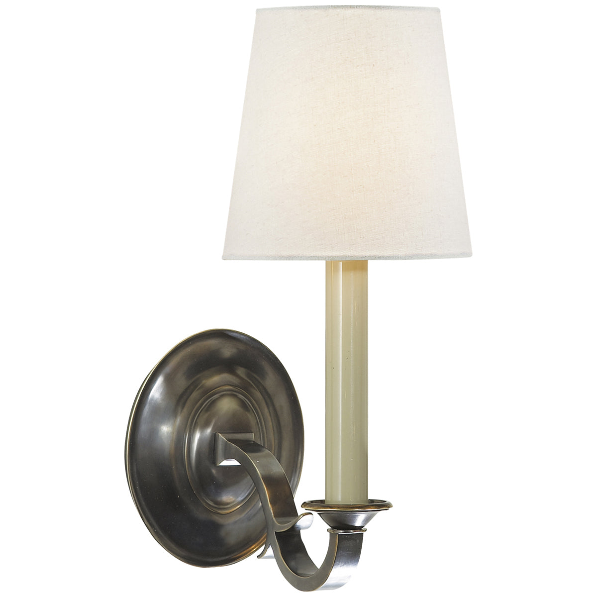 Visual Comfort Channing Single Sconce with Linen Shade