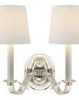 Visual Comfort Channing Double Sconce with Linen Shade