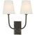 Visual Comfort Hulton Double Sconce with Linen Shade