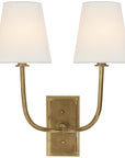 Visual Comfort Hulton Double Sconce with Linen Shade