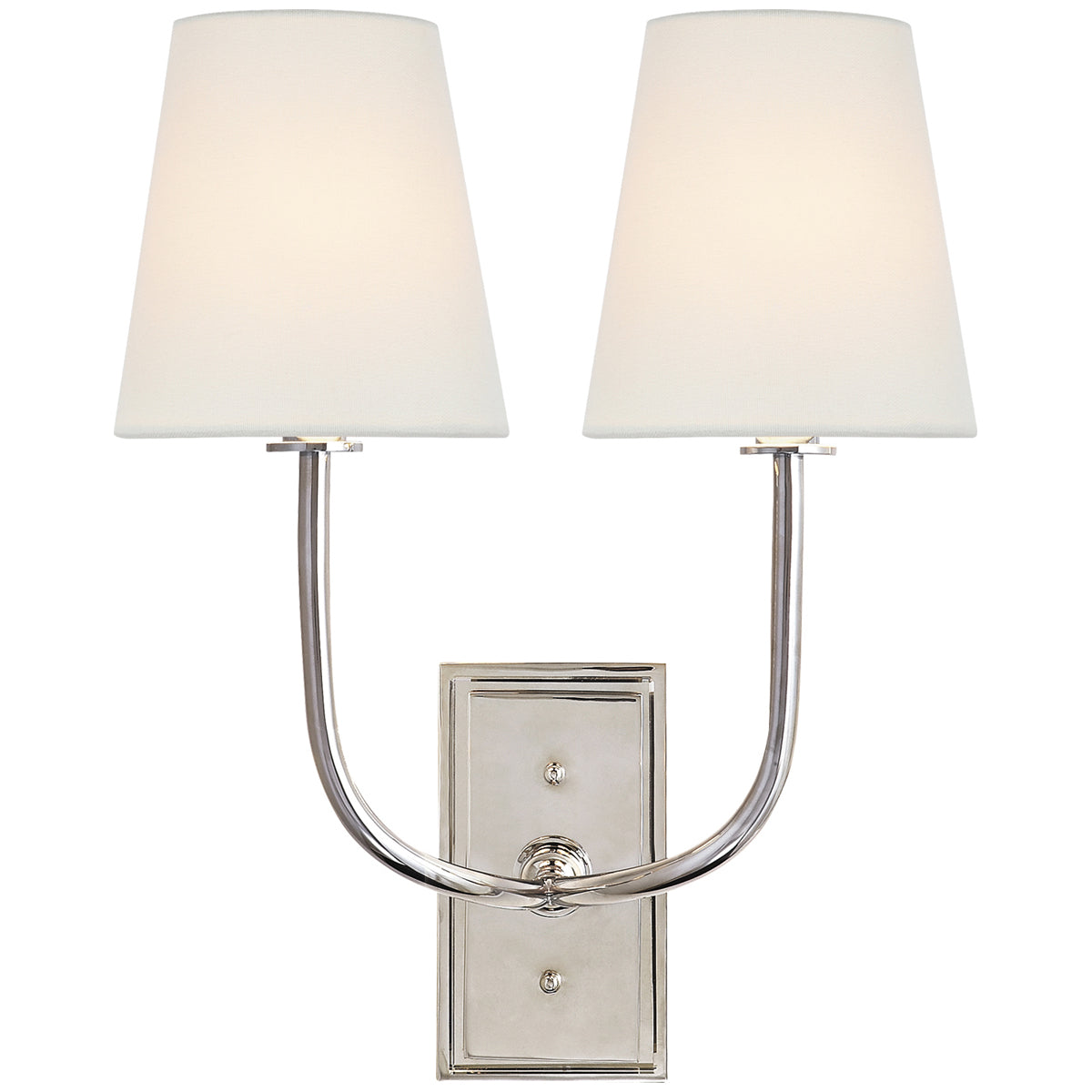 Visual Comfort Hulton Double Sconce with Linen Shade