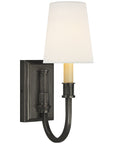 Visual Comfort Modern Library Sconce with Linen Shade