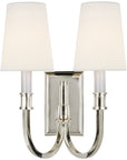 Visual Comfort Modern Library Double Sconce with Linen Shade