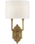 Visual Comfort Silhouette Fretwork Sconce with Linen Shade