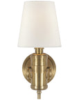 Visual Comfort Jonathan Sconce with Linen Shade