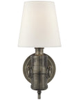 Visual Comfort Jonathan Sconce with Linen Shade