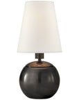 Visual Comfort Tiny Terri Round Accent Lamp with Linen Shade