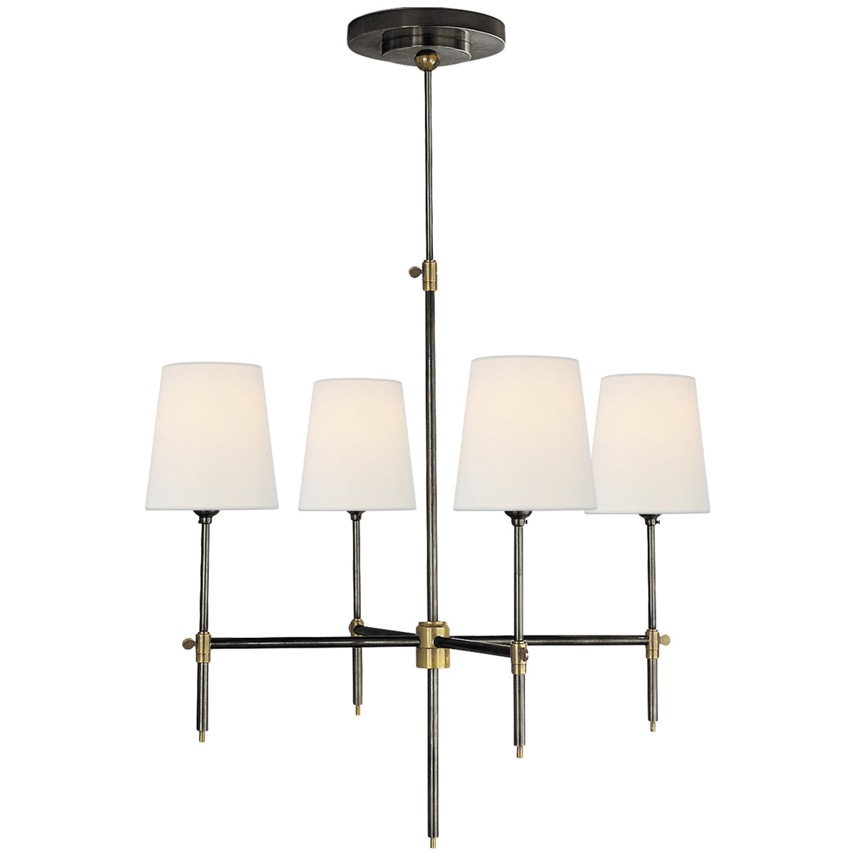 Visual Comfort Bryant Small Chandelier with Linen Shades