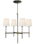 Visual Comfort Bryant Small Chandelier with Linen Shades