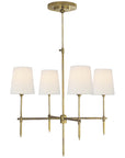 Visual Comfort Bryant Small Chandelier with Linen Shades