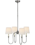 Visual Comfort Vendome Small Chandelier with Linen Shades