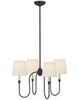 Visual Comfort Vendome Small Chandelier with Linen Shades