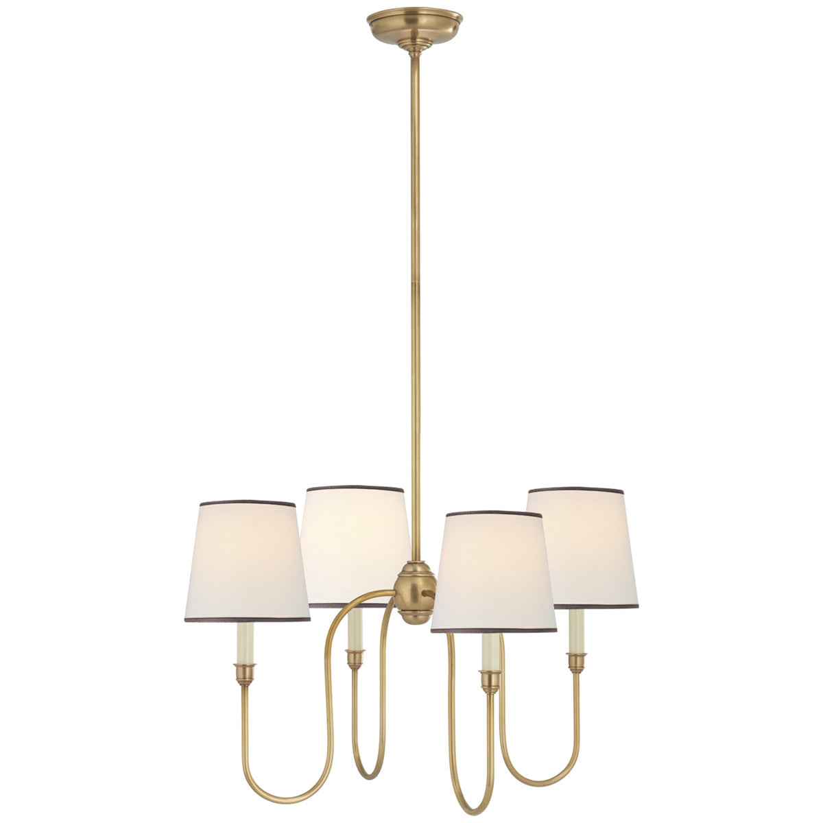 Visual Comfort Vendome Small Chandelier with Linen Shades