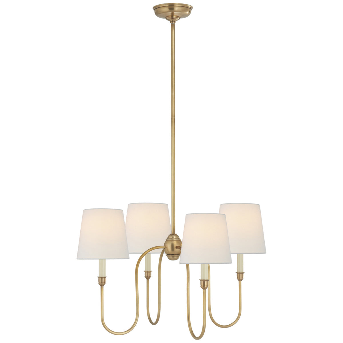 Visual Comfort Vendome Small Chandelier with Linen Shades