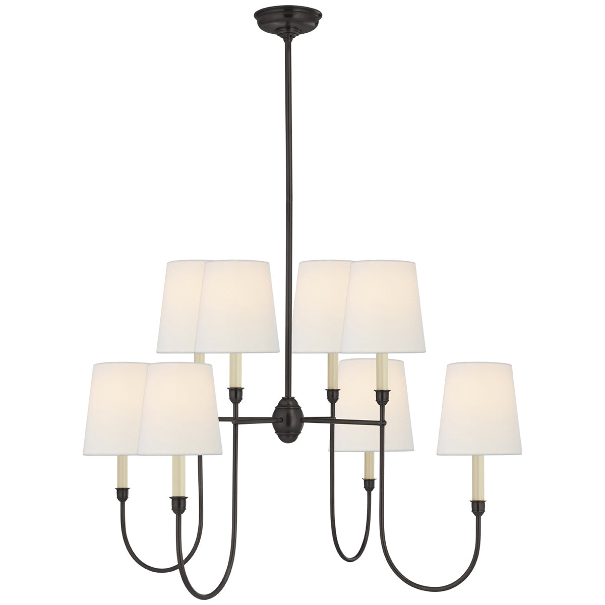 Visual Comfort Vendome Large Chandelier with Linen Shades