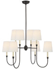 Visual Comfort Vendome Large Chandelier with Linen Shades