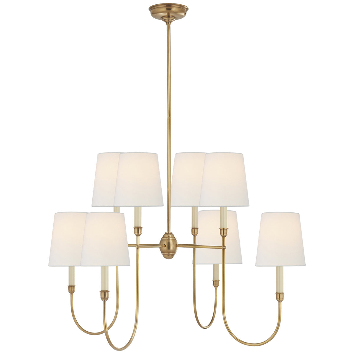 Visual Comfort Vendome Large Chandelier with Linen Shades