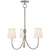 Visual Comfort Reed Small Chandelier with Linen Shades