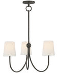 Visual Comfort Reed Small Chandelier with Linen Shades