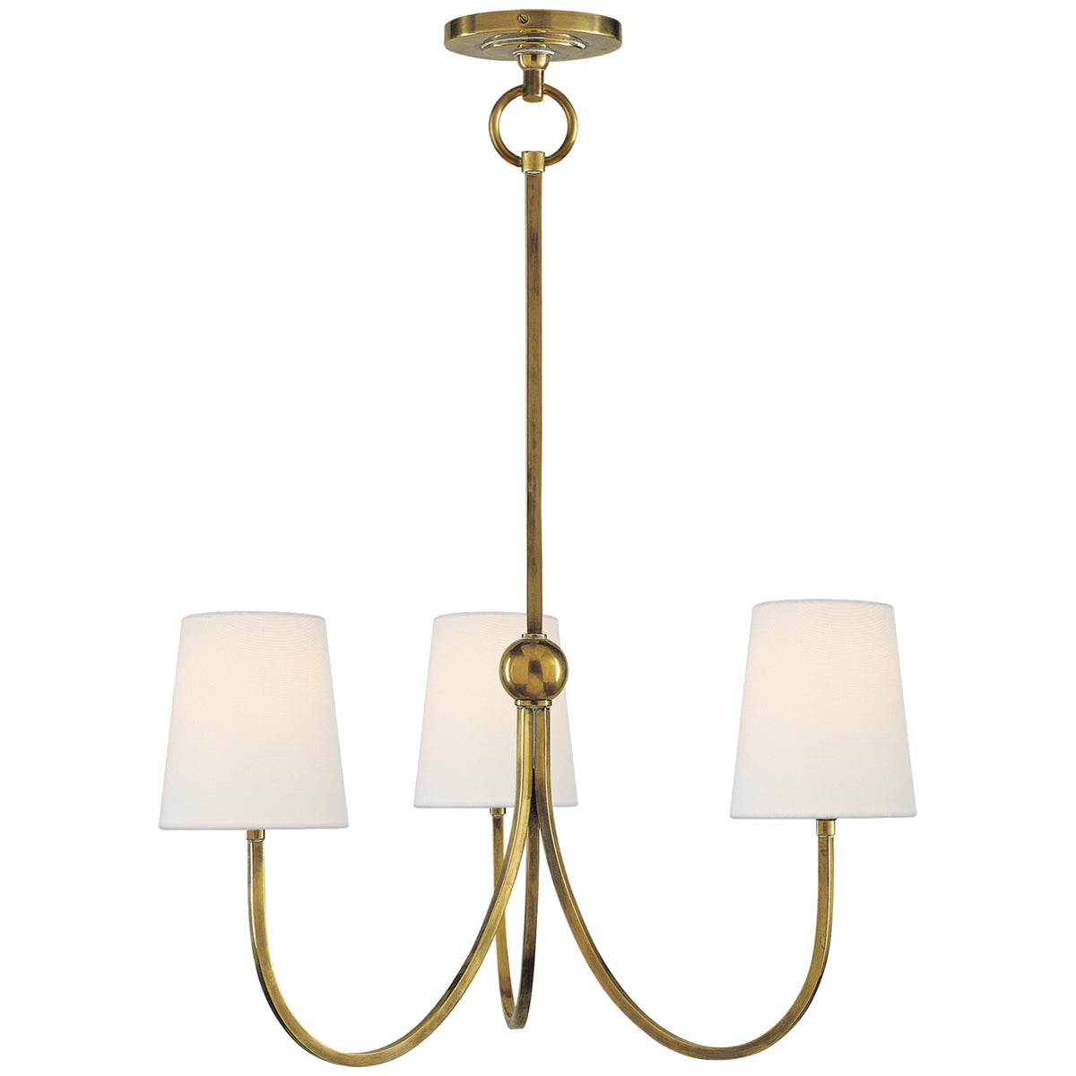 Visual Comfort Reed Small Chandelier with Linen Shades