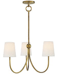 Visual Comfort Reed Small Chandelier with Linen Shades