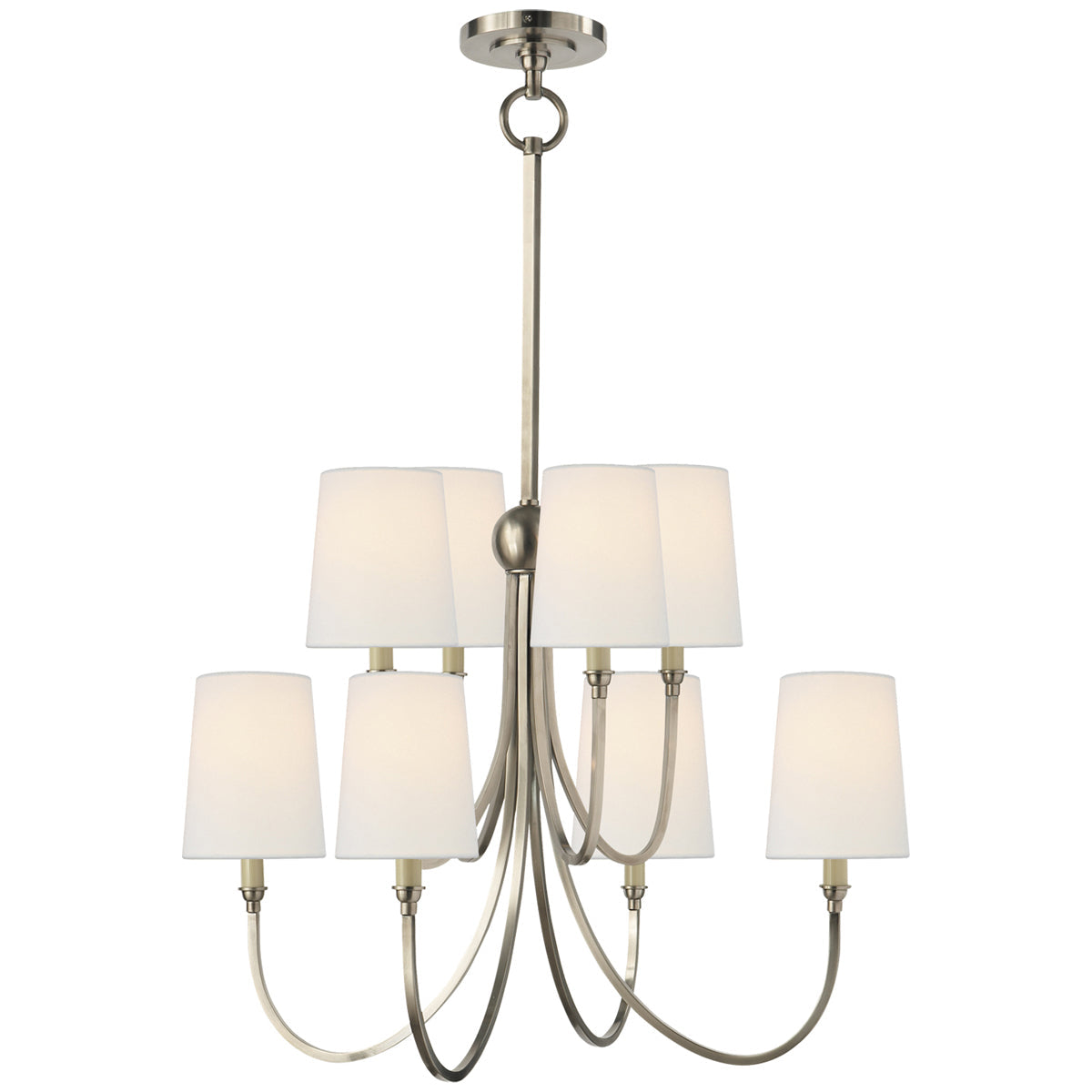 Visual Comfort Reed Large Chandelier with Linen Shades