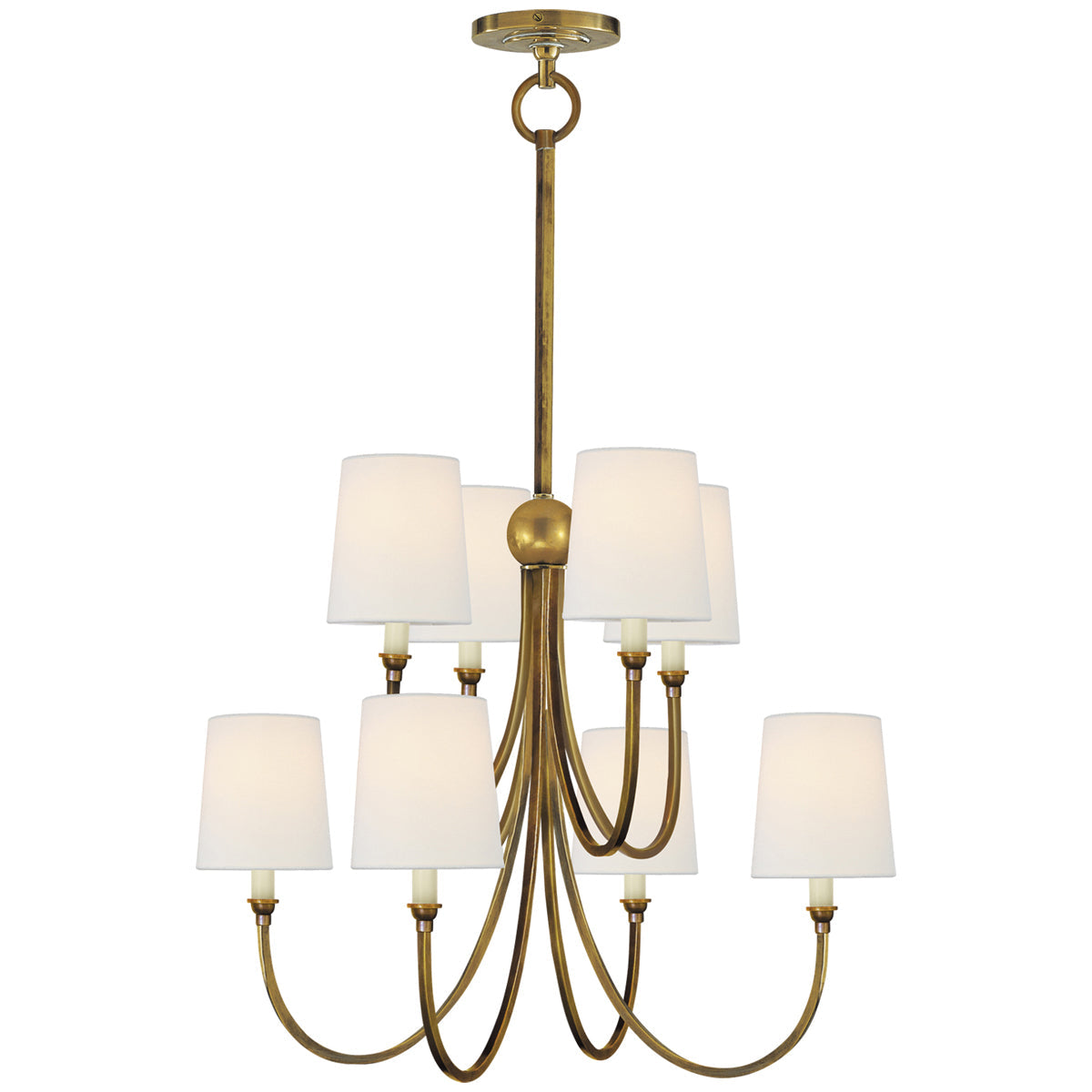 Visual Comfort Reed Large Chandelier with Linen Shades